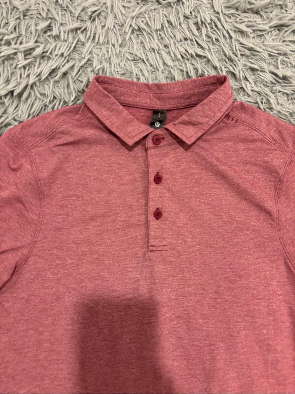 Lululemon Evolution Polo Shirt Men Small Red Golf Performance Lightweight Preppy - Picture 3 of 9
